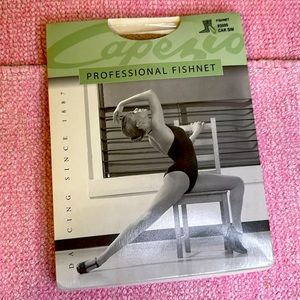 Capezio professional fishnet nude tights.